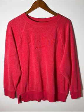 PINK Victoria’s Secret Love Pink Sherpa Fleece Sweatshirt Medium
